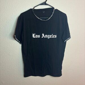 Los Angeles Black Newspaper Print Shirt